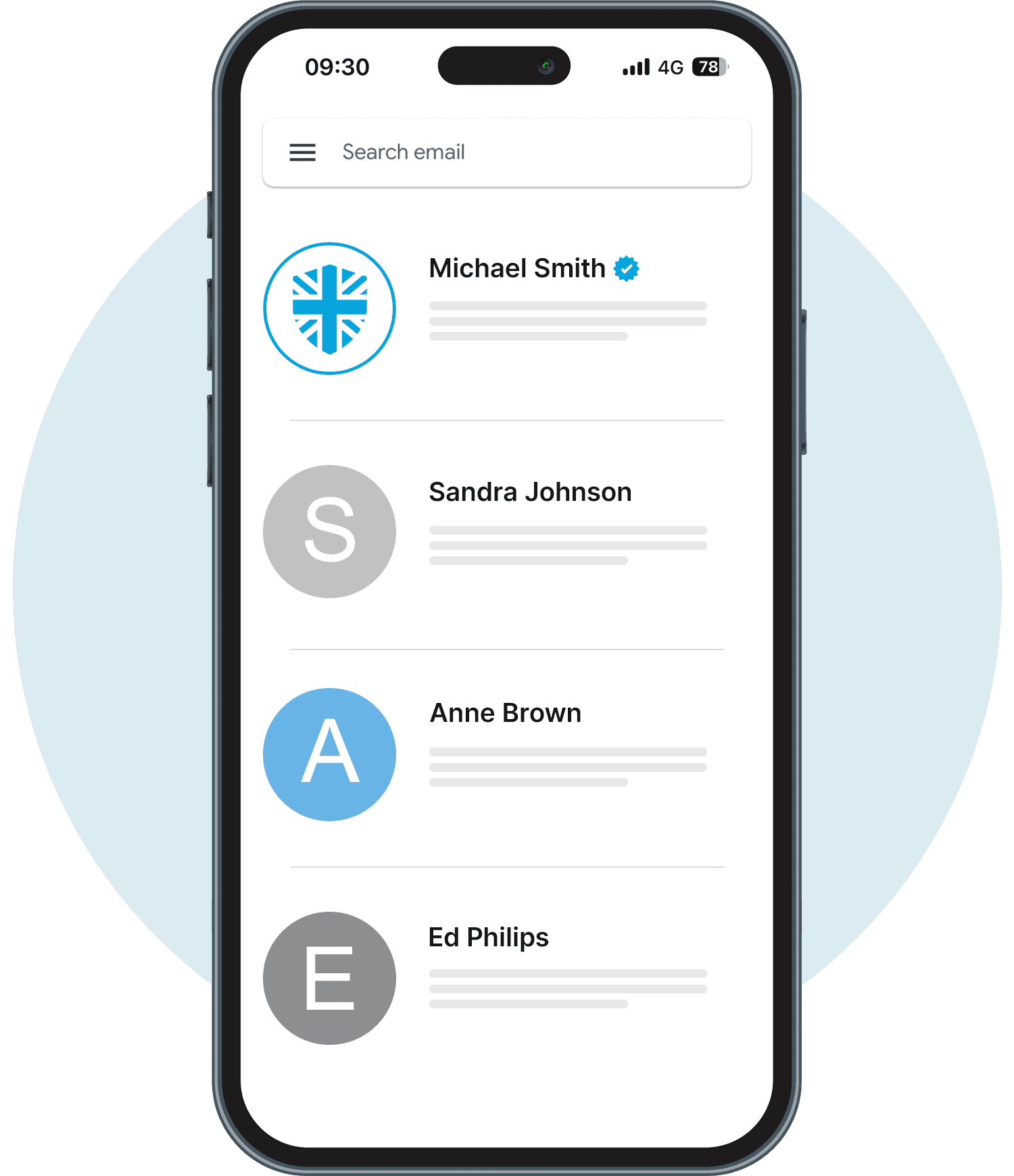verified mark certificates with company logo in inbox
